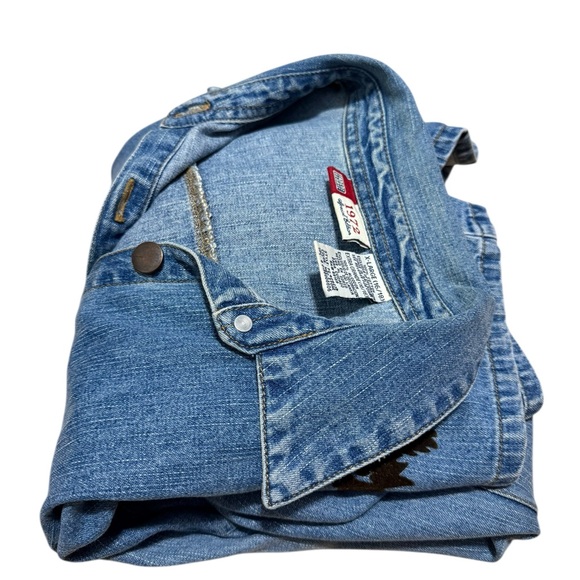 Faded Glory Denim Longline Button-Up Dress with Black Floral Design Size XL - Picture 8 of 11